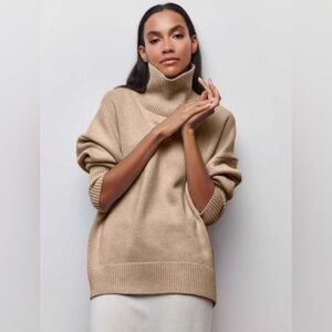 Babaton Tan Turtleneck Sweater